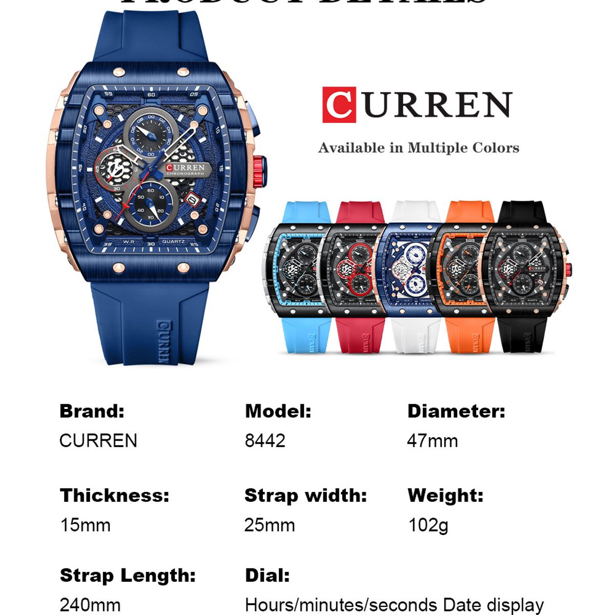 CURREN - Reloj Curren Hombre - Azul