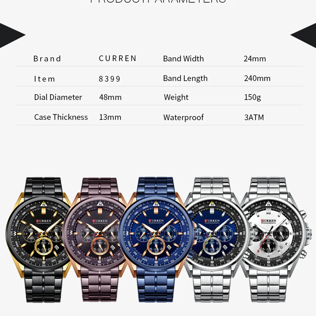 CURREN - Reloj Curren Hombre - Negro