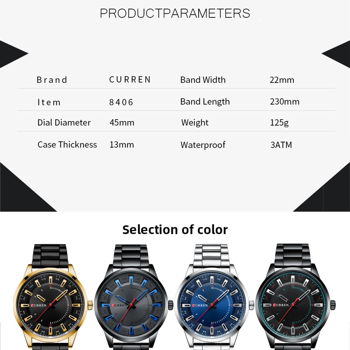 CURREN - Reloj Curren Hombre - Negro
