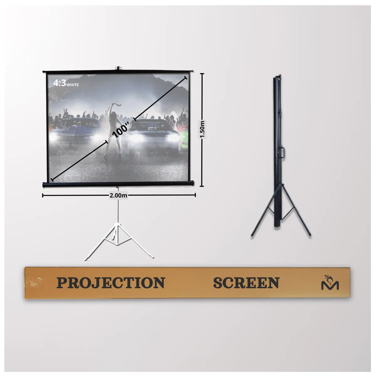 MALIK - Telon CTripod 200x150 cm 43 para Proytor Nebula Prizm II