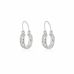 JOYAS MYTOKE - Aros Bote Filigrana Gancho Plata Fina 925 Femenina Mujer