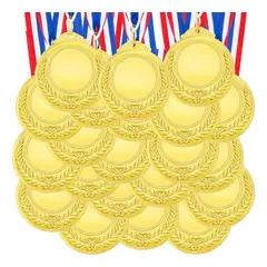KUANGYE - 50 Medallas Deportivas Metálicas con Cinta 4 cm de Diámetro
