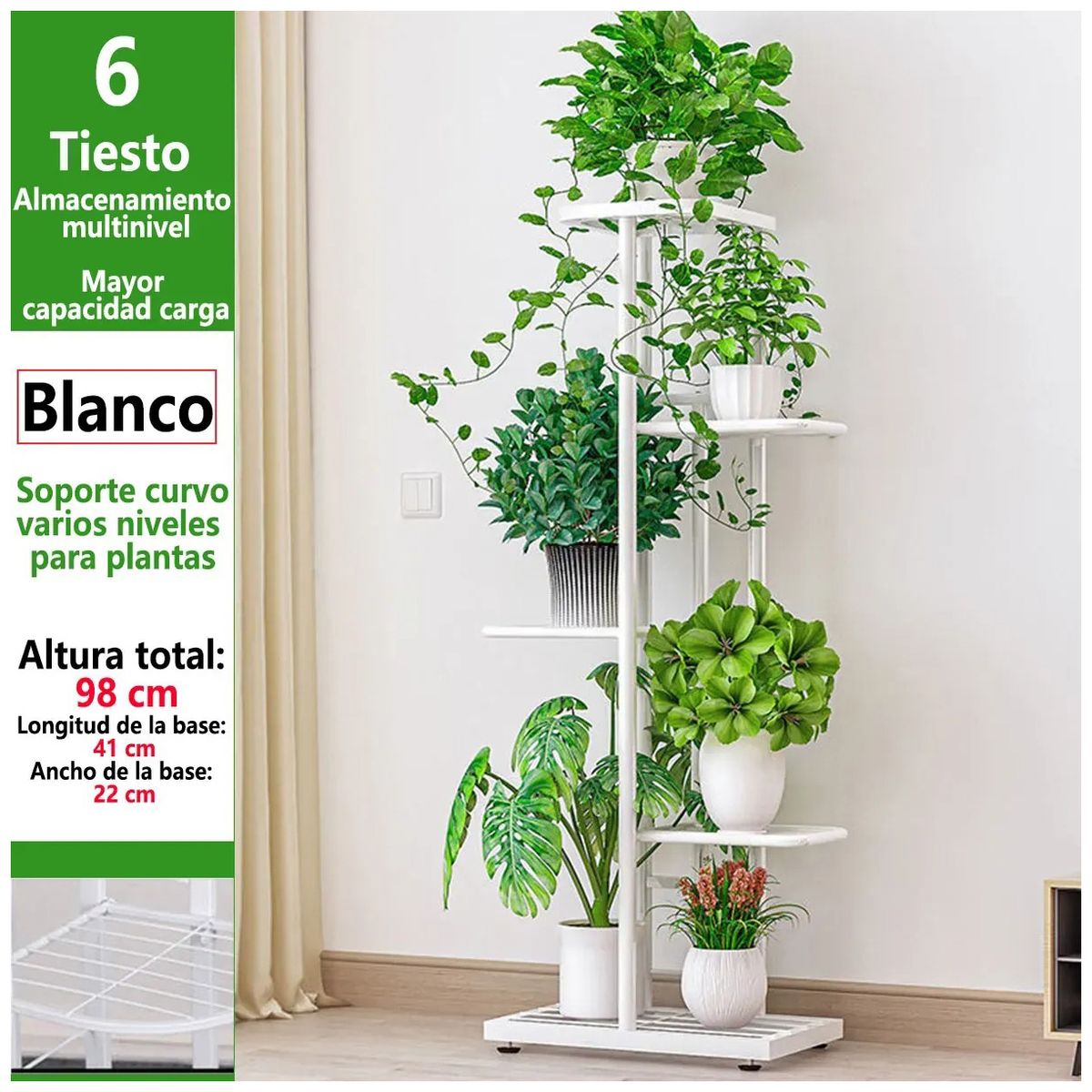 GENERICO - Porta Maceteros Soporte Plantas 5 niveles Jardín Macetas