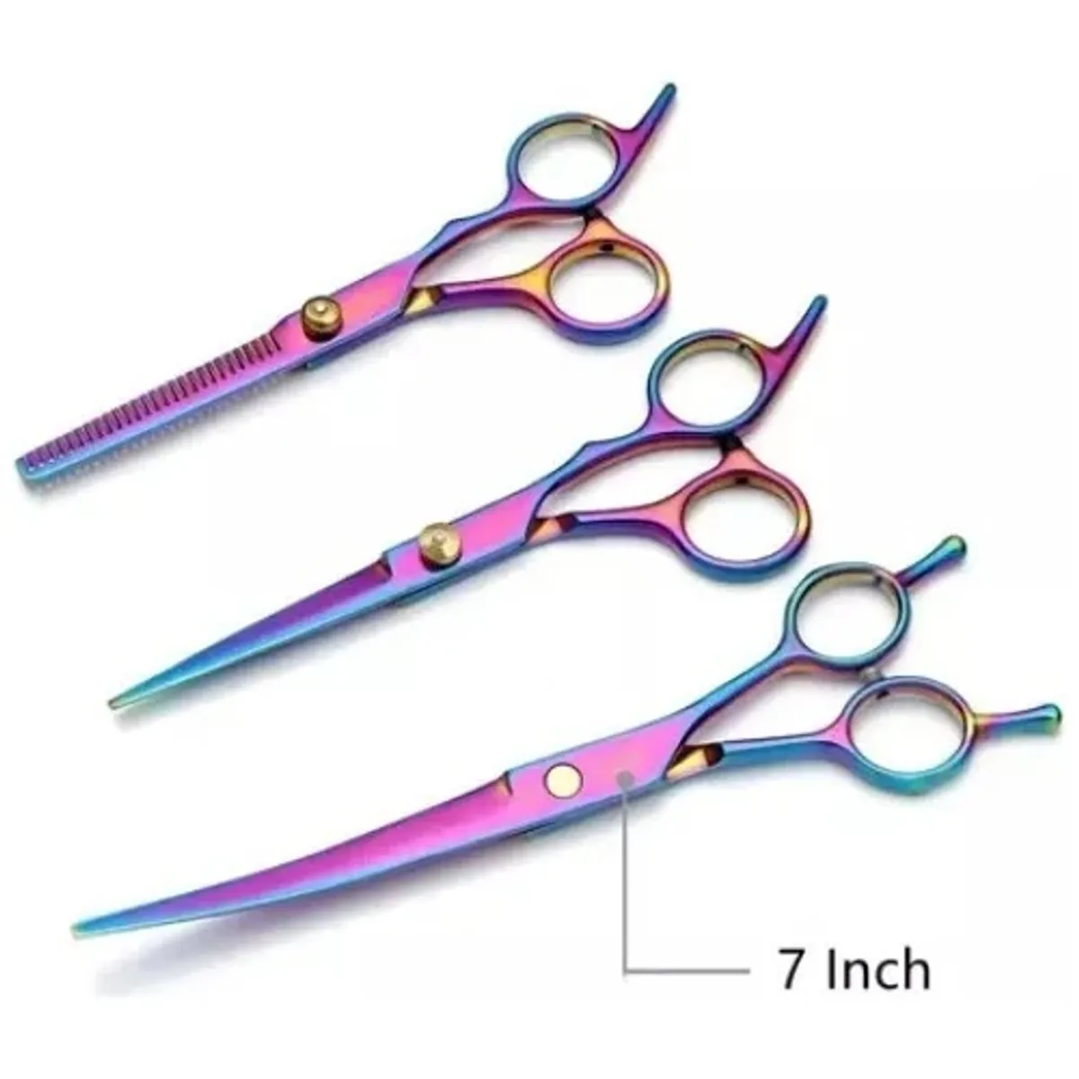 KUANGYE - Set Tijeras Para Corte De Pelo Filo Navaja + Peine Y Estuche Tonasol Con Estuche