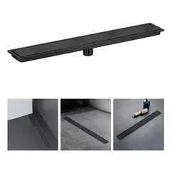 ATURE - Drenaje Lateral Ducha Antiolor Anti-obstrucción Antidesagüe Negro