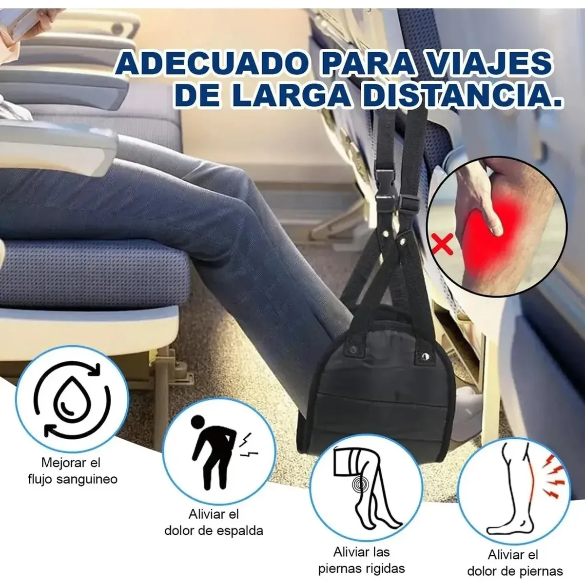 GENERICO - Apoya Pies Para Viajes Avión Bus Reposapiés Portátil