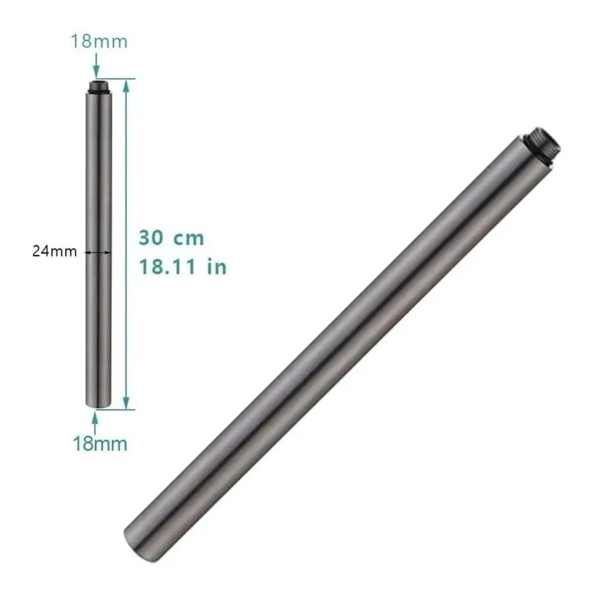 GENERICO - Tubo Extensión 30cm Para Columna Ducha