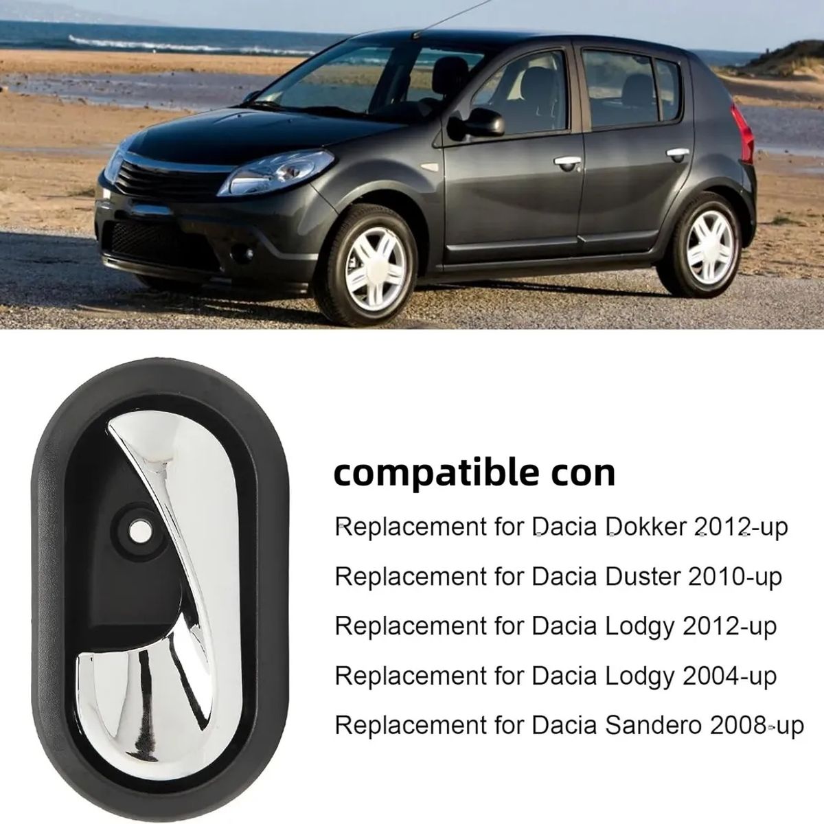 KUANGYE - Manilla Lado Interior Izquierdo Compatible Con Renault Dokker,duster Y Logan Sandero