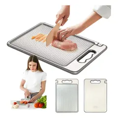 GENERICO - Tabla De Cortar Doble Cara Acero Inoxidable 25x365cm Cocina