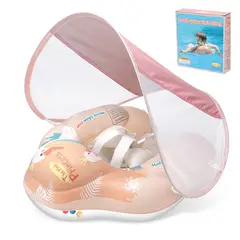 ATURE - Flotador De Natación Para Bebés Con Toldo Para El Sol Rosa-XL