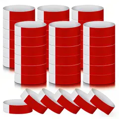 ATURE - 300 Pulseras Papel De Imprimible Para Eventos Fiestas Rojo