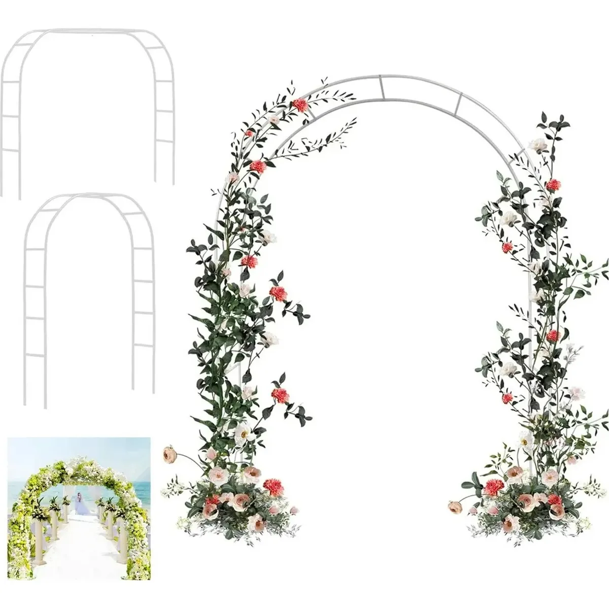 GENERICO - Arco Jardín Plantas Globos Matrimonio Metal Altura Ajustable