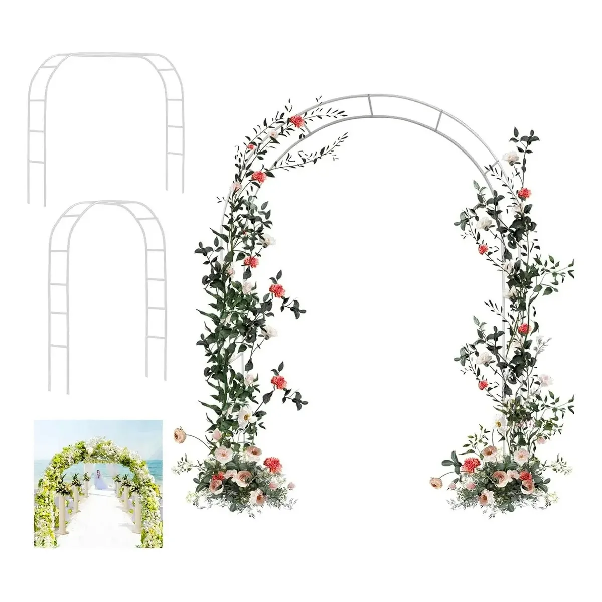 GENERICO - Arco Jardín Plantas Globos Matrimonio Metal Altura Ajustable