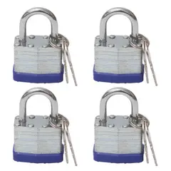 ATURE - Pack 4 Candados Laminado 40mm Para Odis Llaves Hogar Negro