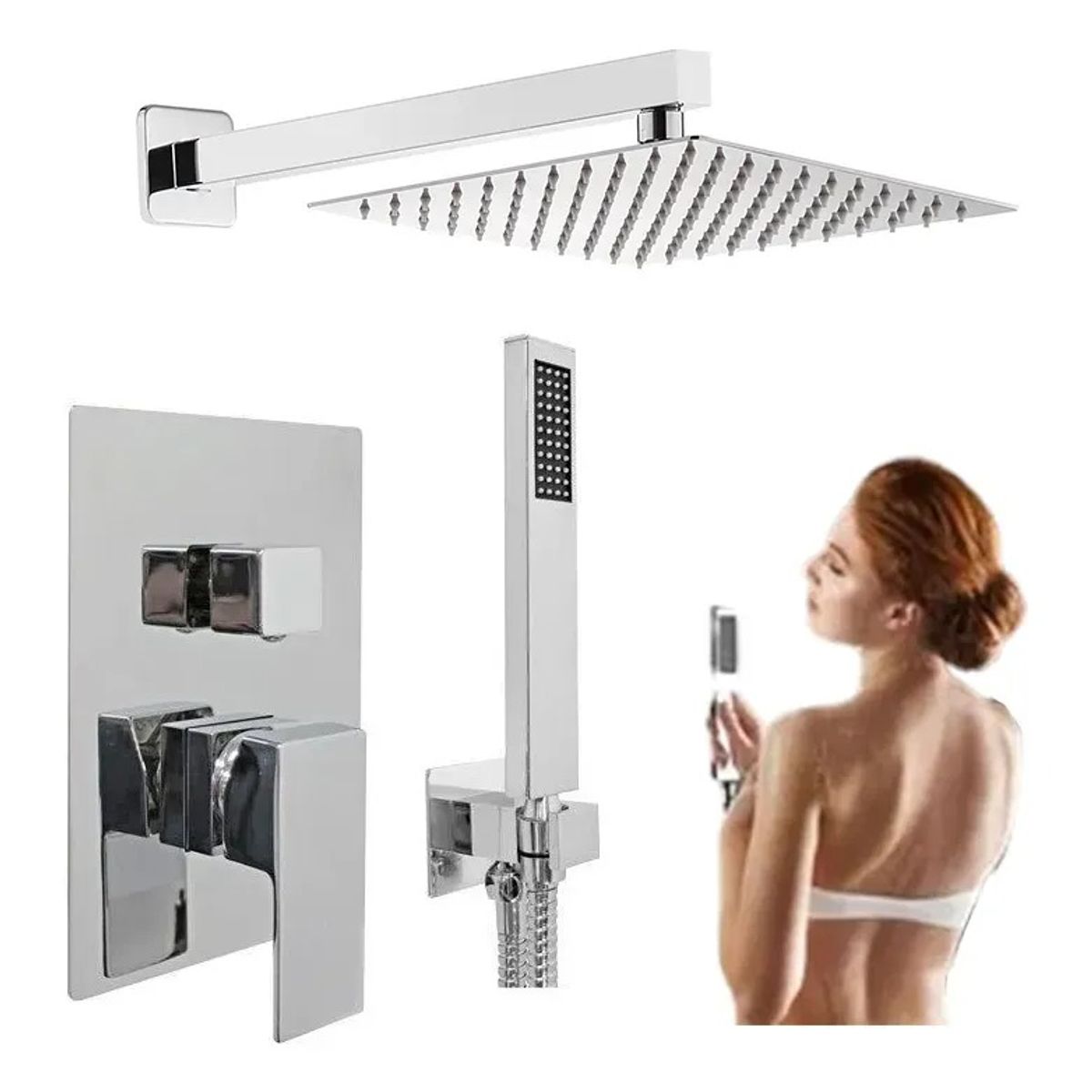 GENERICO - Grifo ducha baño ducha Flexible columna de ducha de cobre completo