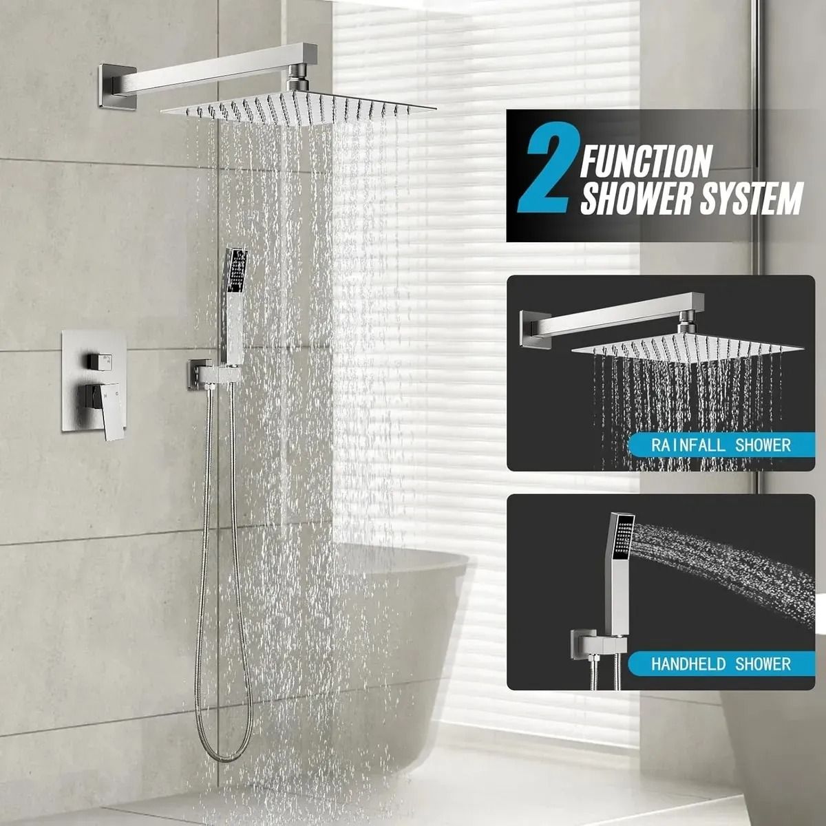 GENERICO - Grifo ducha baño ducha Flexible columna de ducha de cobre completo