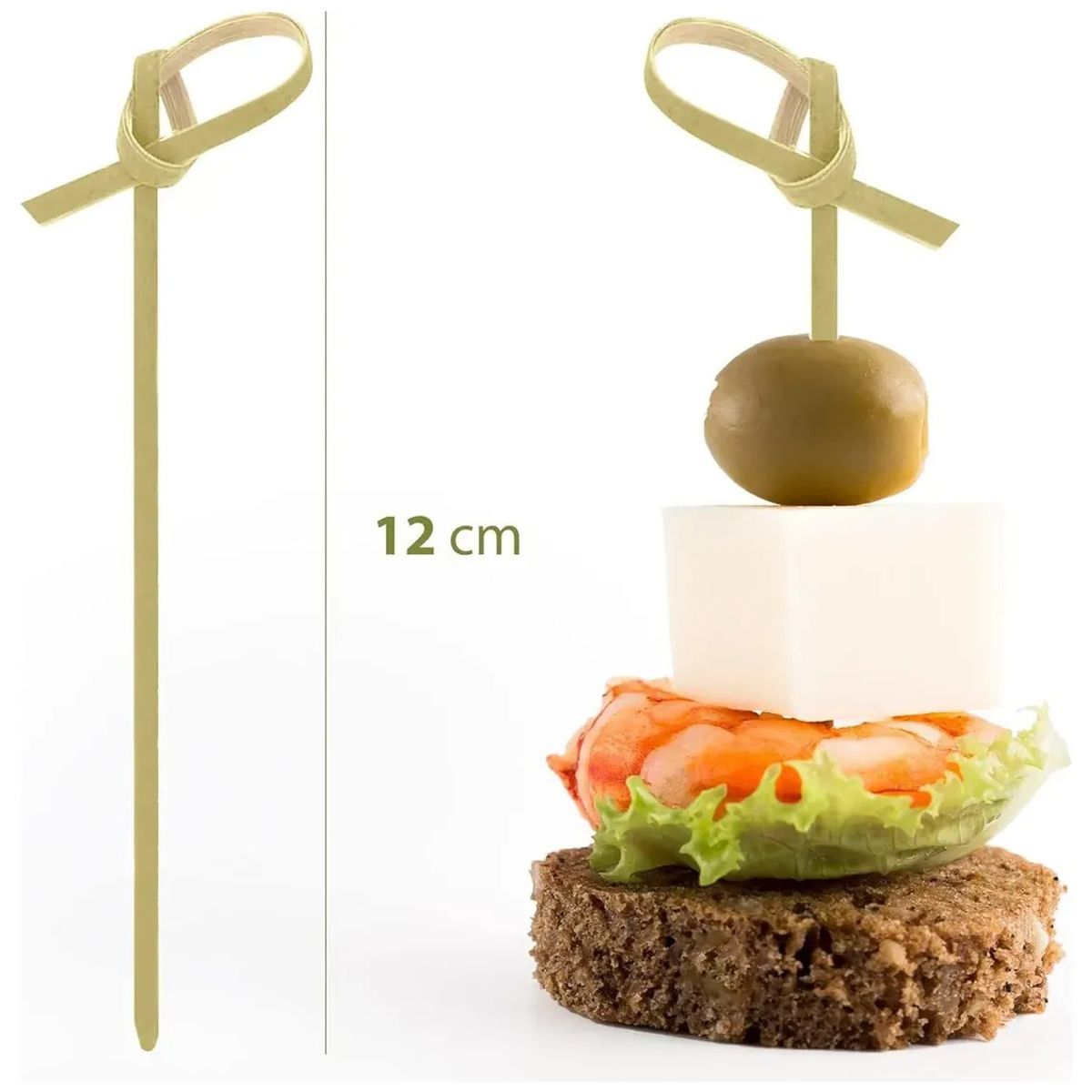 GENERICO - Palillos Bambú Nudo 12cm 1000pcs Brocheta Cocteleria Catering