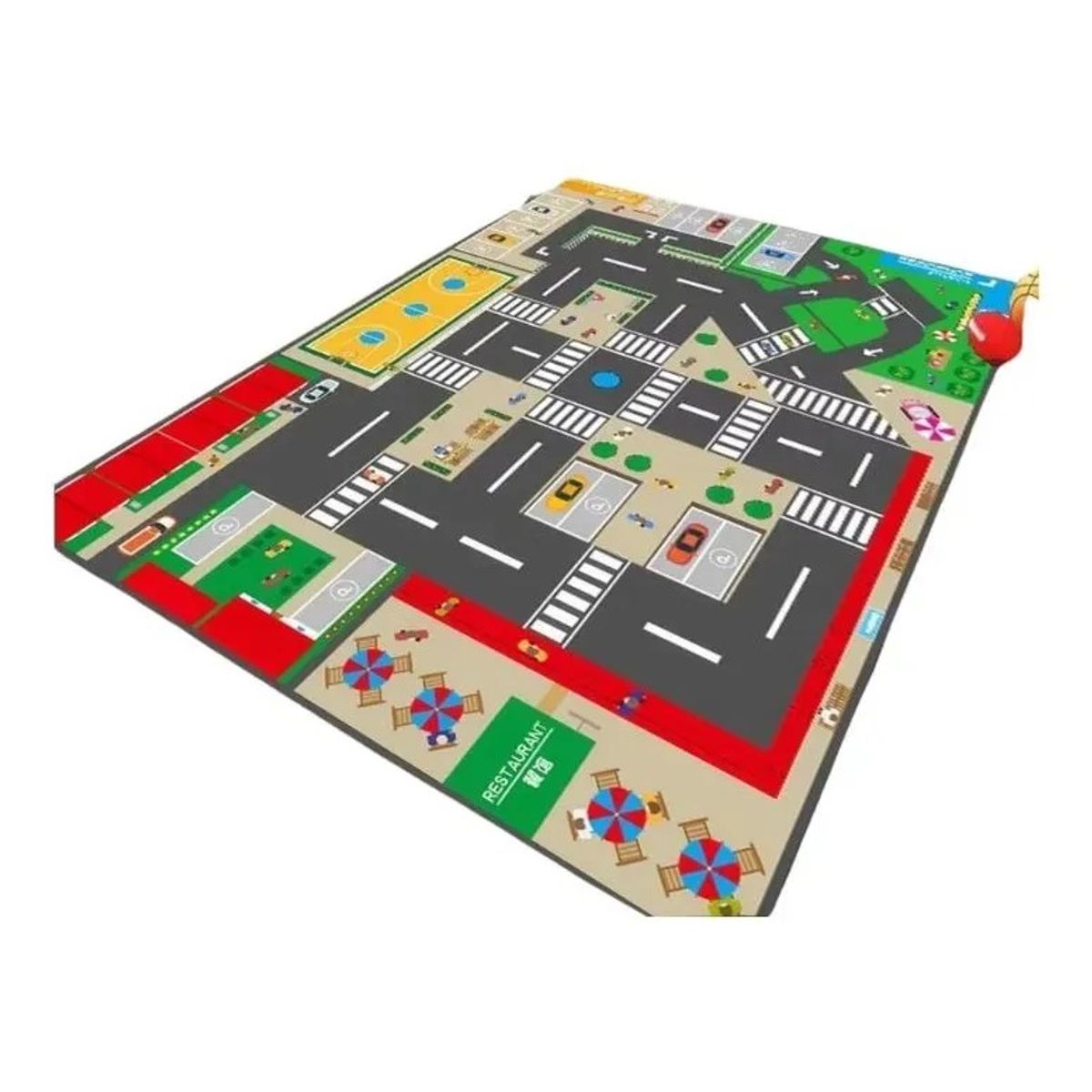 KUANGYE - Alfombra Antigolpes Infantil Sensorial Pista Autos 120x80cm
