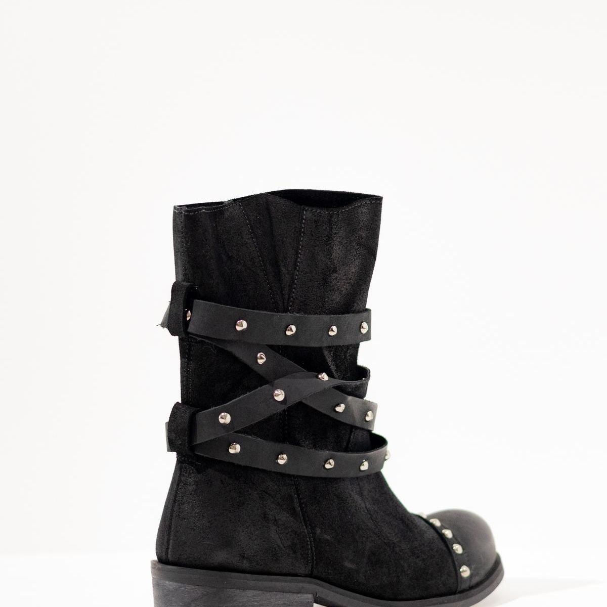 GIANI DAFIRENZE - Bota Cuero Mujer Clavel Negro