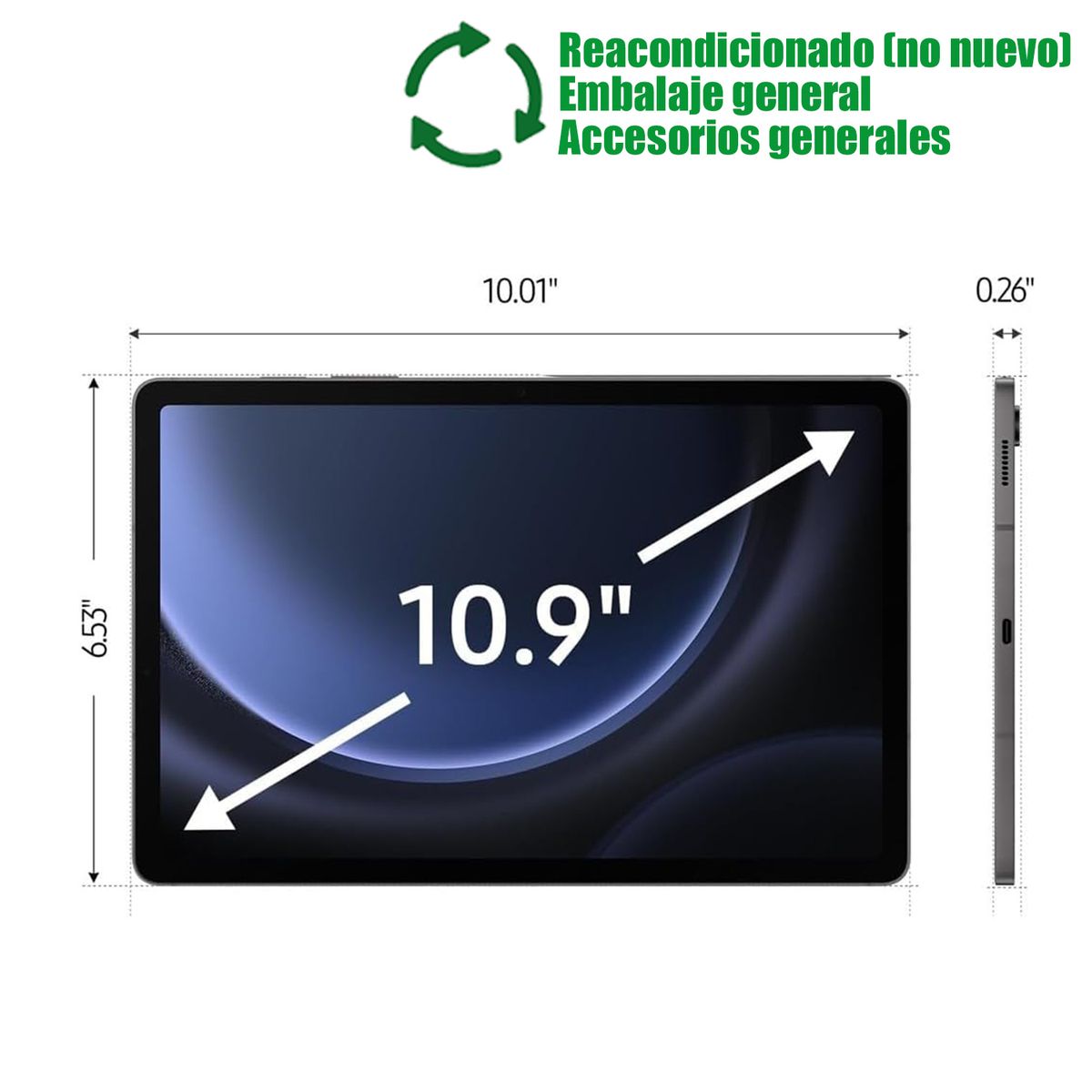SAMSUNG - Samsung Galaxy Tab S9 Fe 10.9inch WiFi 6GB+128GB S-PEN Reacondicionado SemiNuevo-Gris