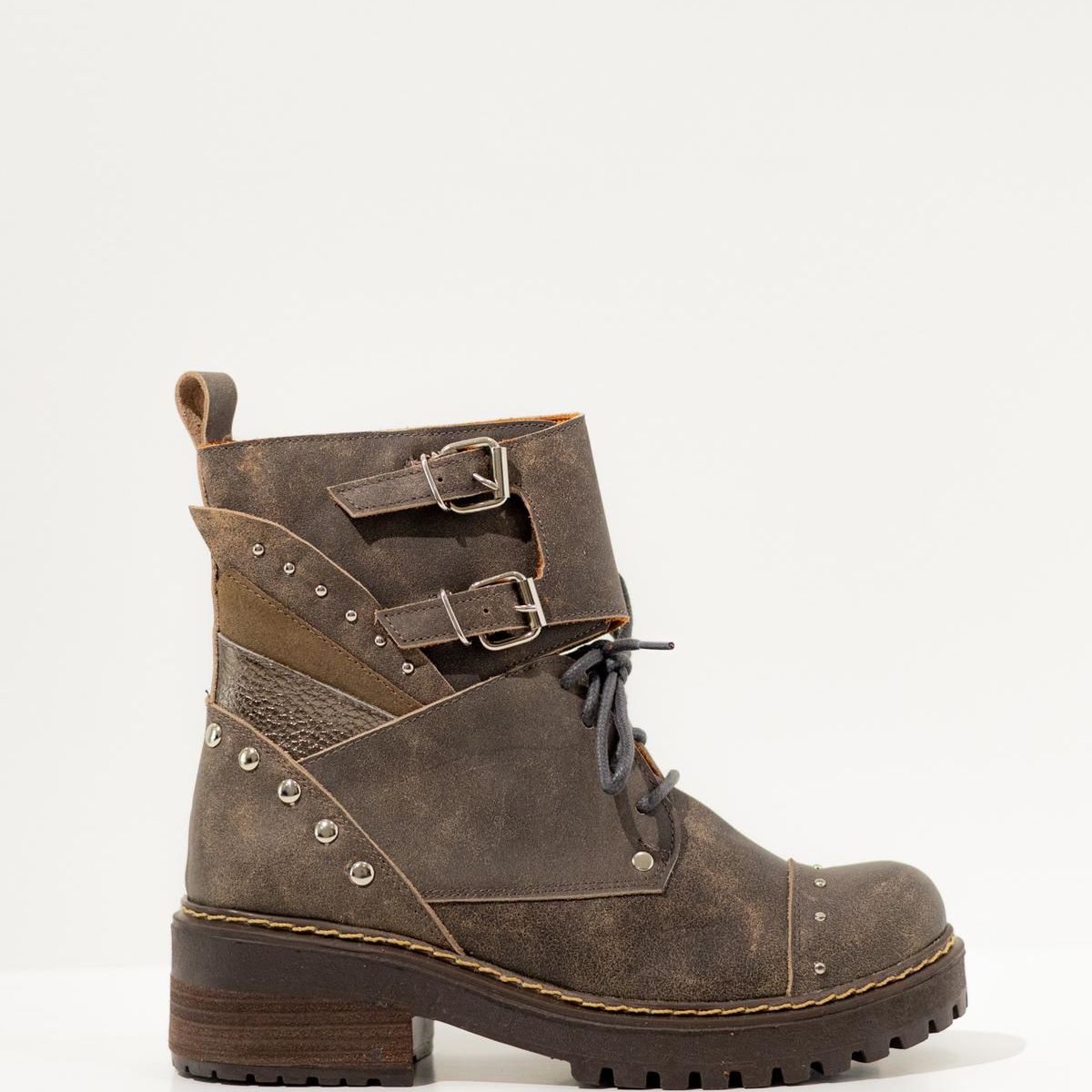 GIANI DAFIRENZE - Botin Cuero Mujer Molle Gris