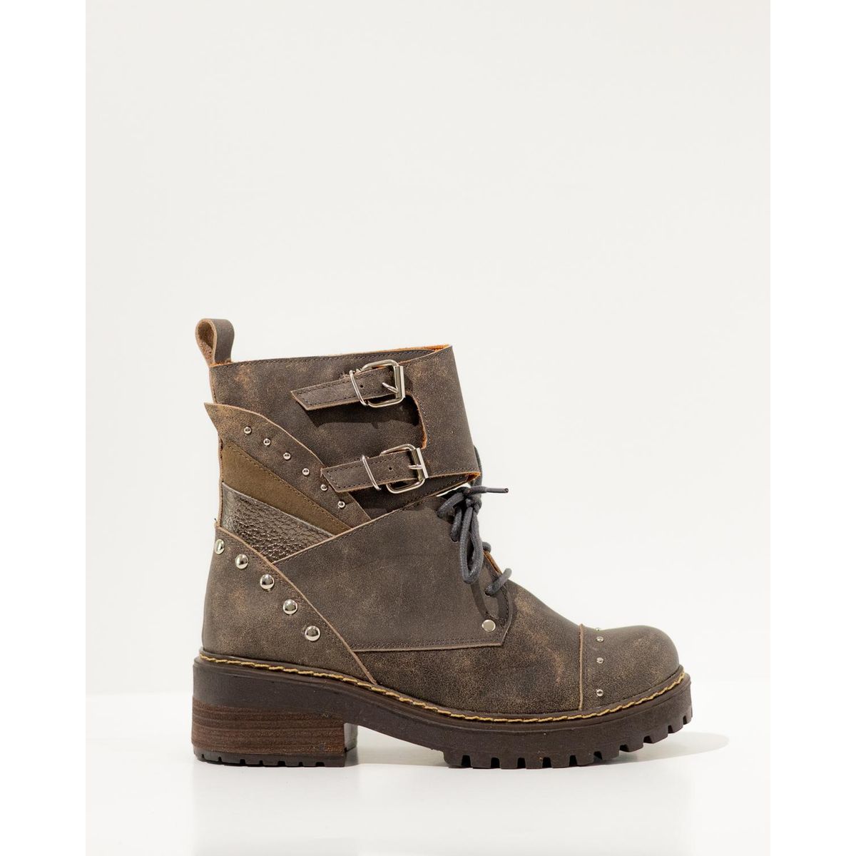 GIANI DAFIRENZE - Botin Cuero Mujer Molle Gris