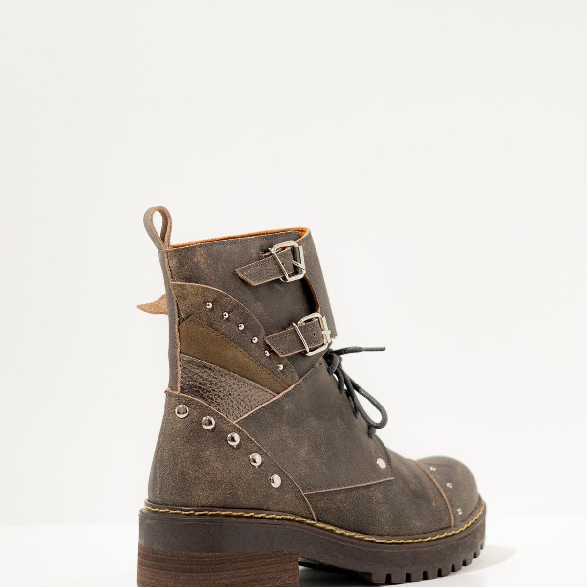 GIANI DAFIRENZE - Botin Cuero Mujer Molle Gris