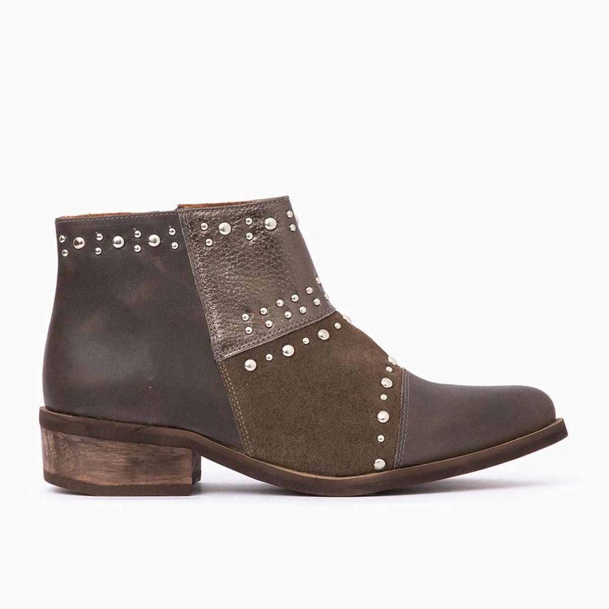 GIANI DAFIRENZE - Botin Cuero Mujer Abubilla Taupe Metalico