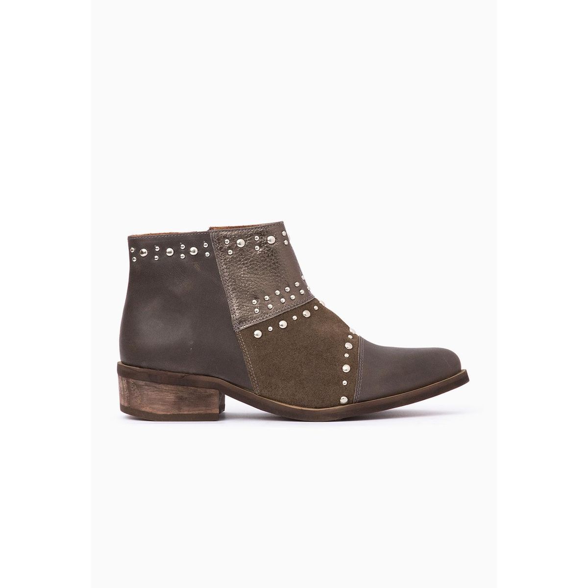 GIANI DAFIRENZE - Botin Cuero Mujer Abubilla Taupe Metalico