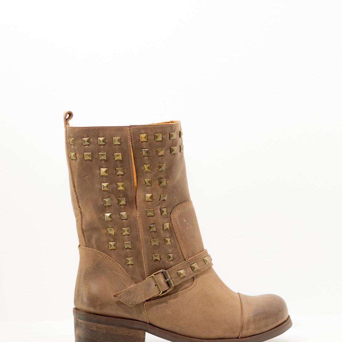 GIANI DAFIRENZE - Bota Cuero Mujer Bari Taupe