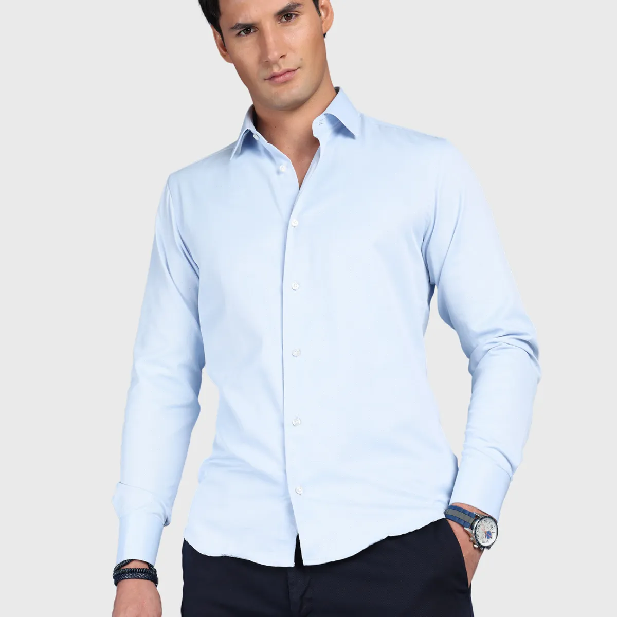 ARROW - Camisa Texturada Slim Fit Celeste Arrow ARROW