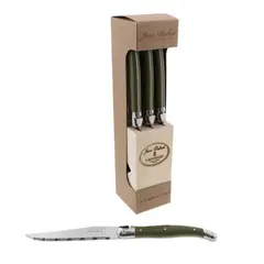 LAGUIOLE - Bloque 6 Cuchillos Verde Oliva Jean Dubost