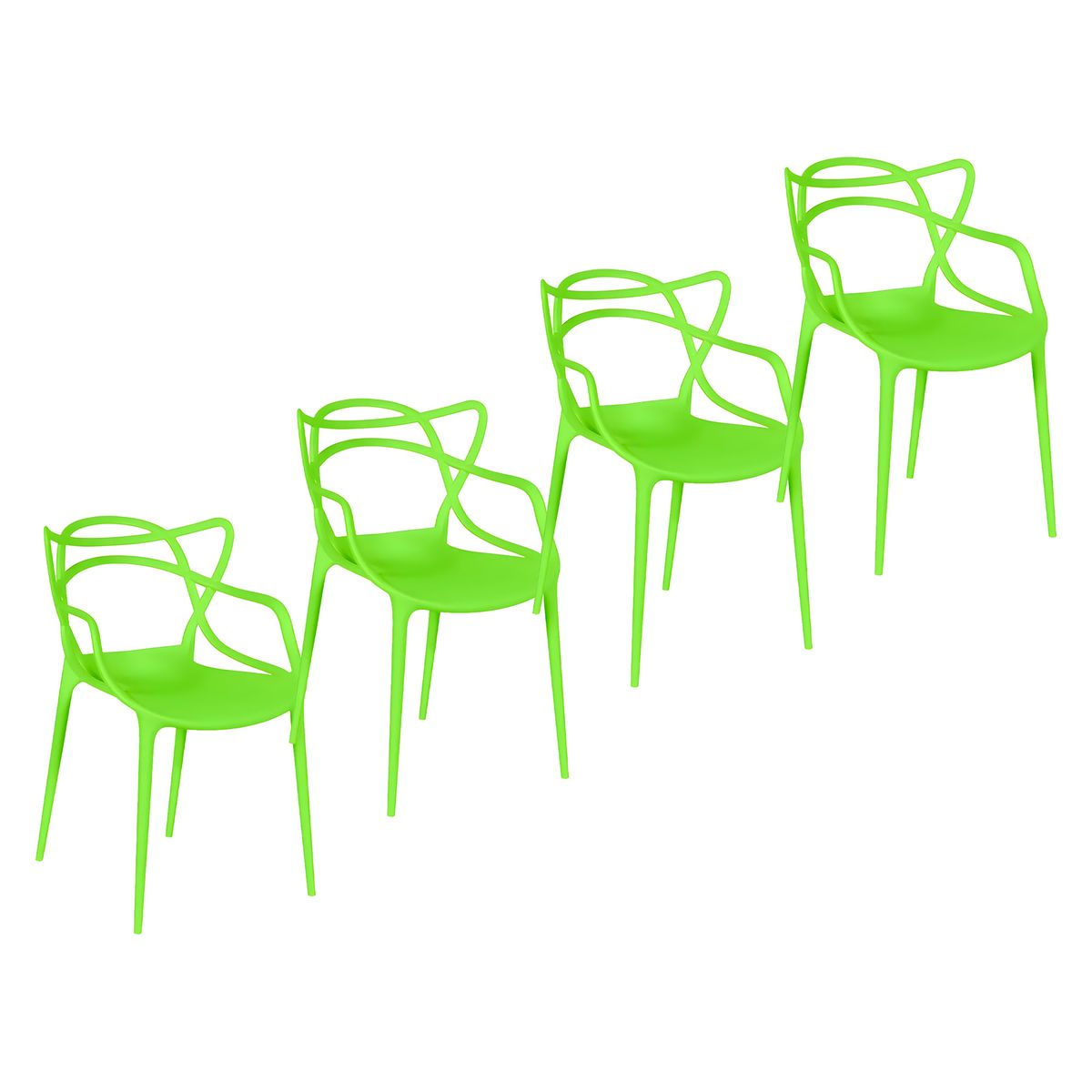 GENERICO - 4 Sillas Comedor Terraza Master Respaldo Apoyabrazos Colores