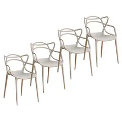 GENERICO - 4 Sillas Comedor Terraza Master Respaldo Apoyabrazos Colores
