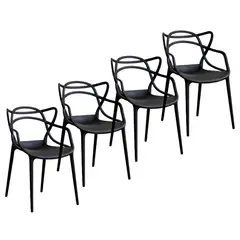GENERICO - 4 Sillas Comedor Terraza Master Respaldo Apoyabrazos Colores