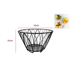 GENERICO - Frutero Metal Negro Grande Organizador Cocina 35X35X11