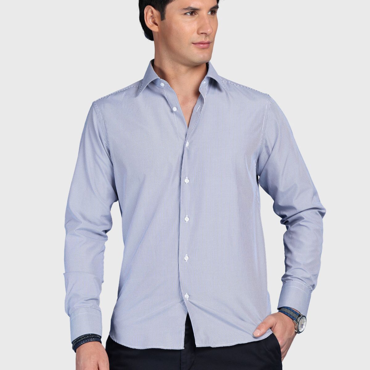 ARROW - Camisa A Rayas Slim Fit Azul Arrow ARROW