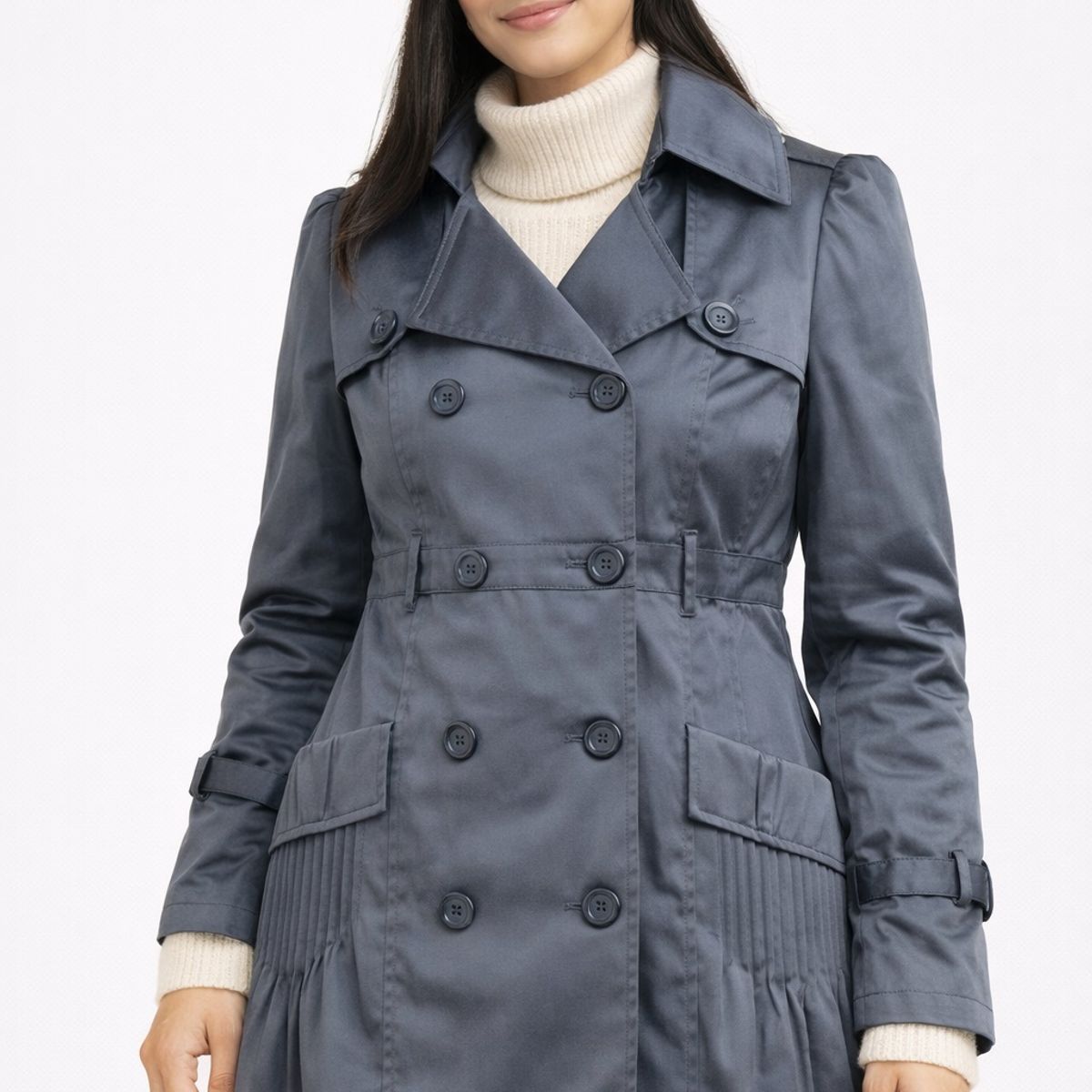 MAGENTA WOMAN - Trench Mujer Botones Acero