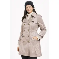 MAGENTA WOMAN - Trench Mujer Botones Beige