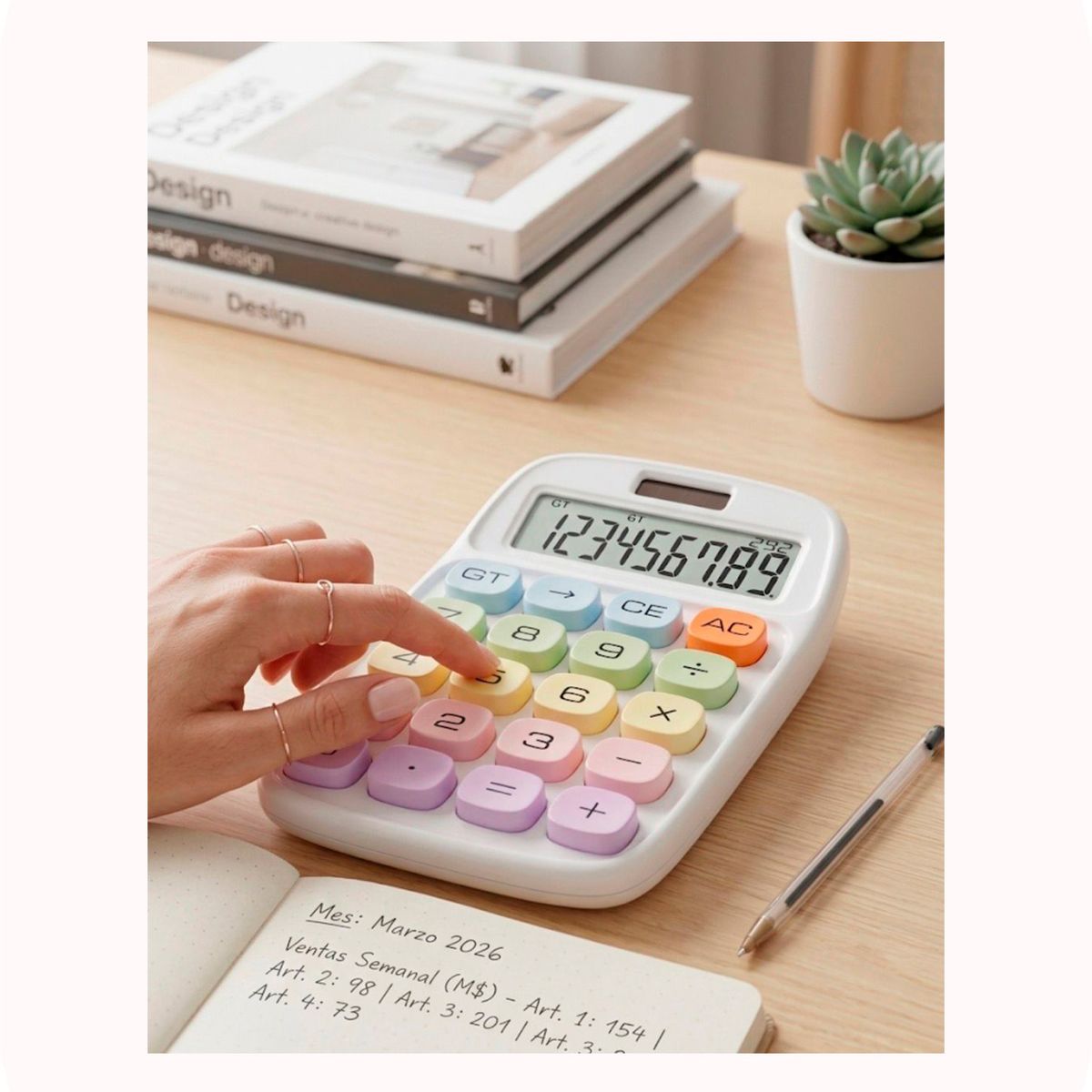 GENERICO - Calculadora de 12 digitos Diseño ergonomico Oficina Kwaii