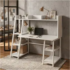 HOMER DESIGN - Escritorio Moderno Oficina Con Repisas Organizador120x128x45