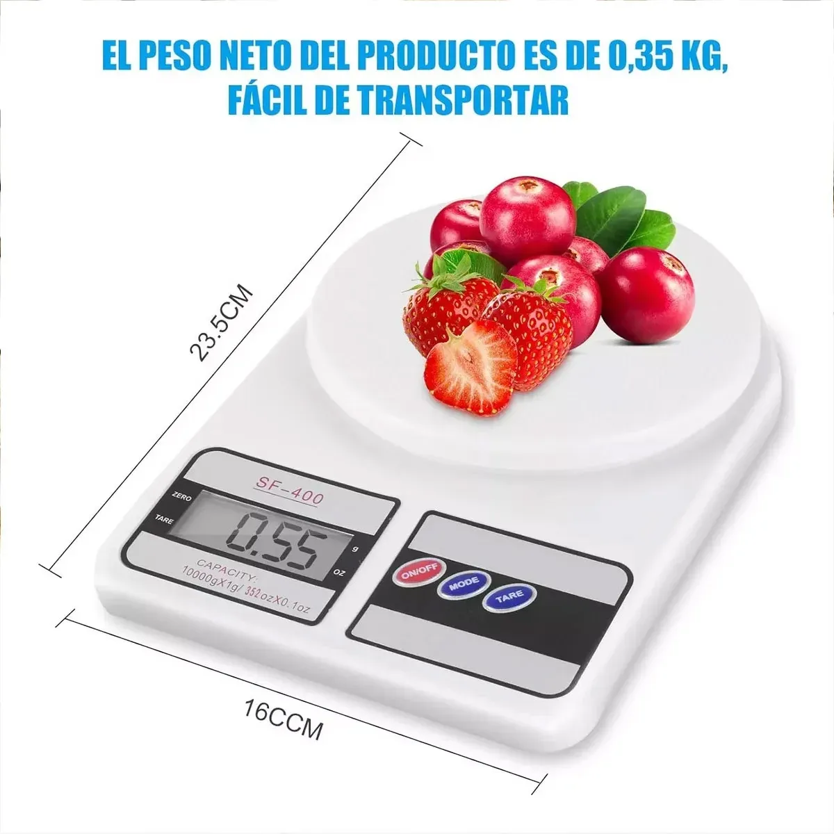 IRM - Balanza Digital De Cocina 1g A 10kg Pesa De Alimentos Y Productos Para Comercio Gramera