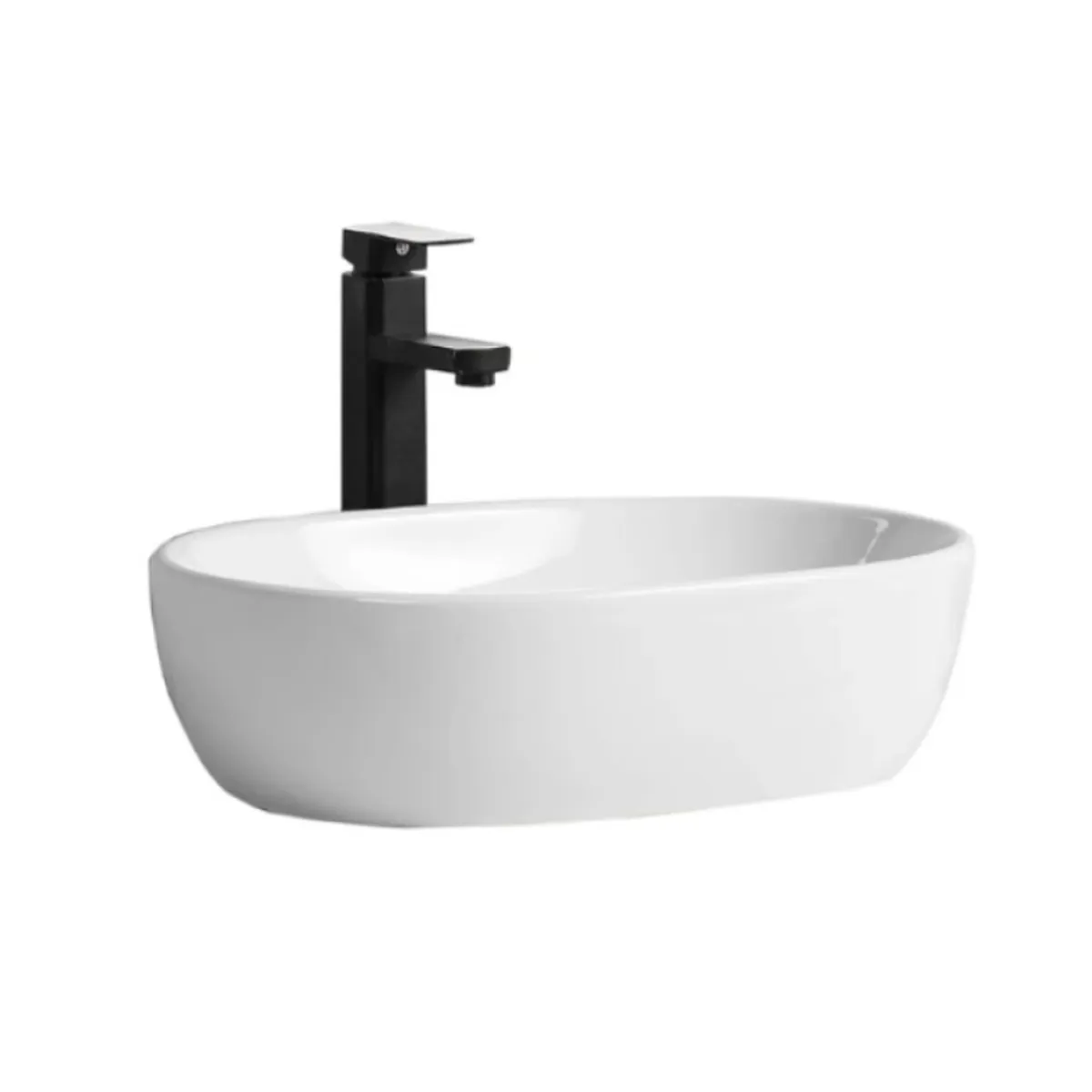 MODERN SPACE - Lavamanos Sobreponer Blanco 47.5 cm x 34 cm Rectangular para Baño