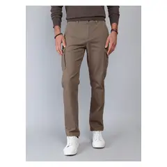 PIERO BUTTI - Pantalón Cargo Regular Fit Café