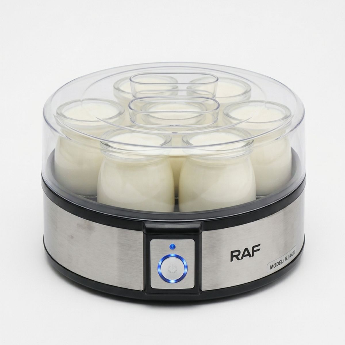 RAF - Yogurtera Electrica RAF 7 Vasitos Vidrio 20W Yogurt Casero Natural Saludable PTC
