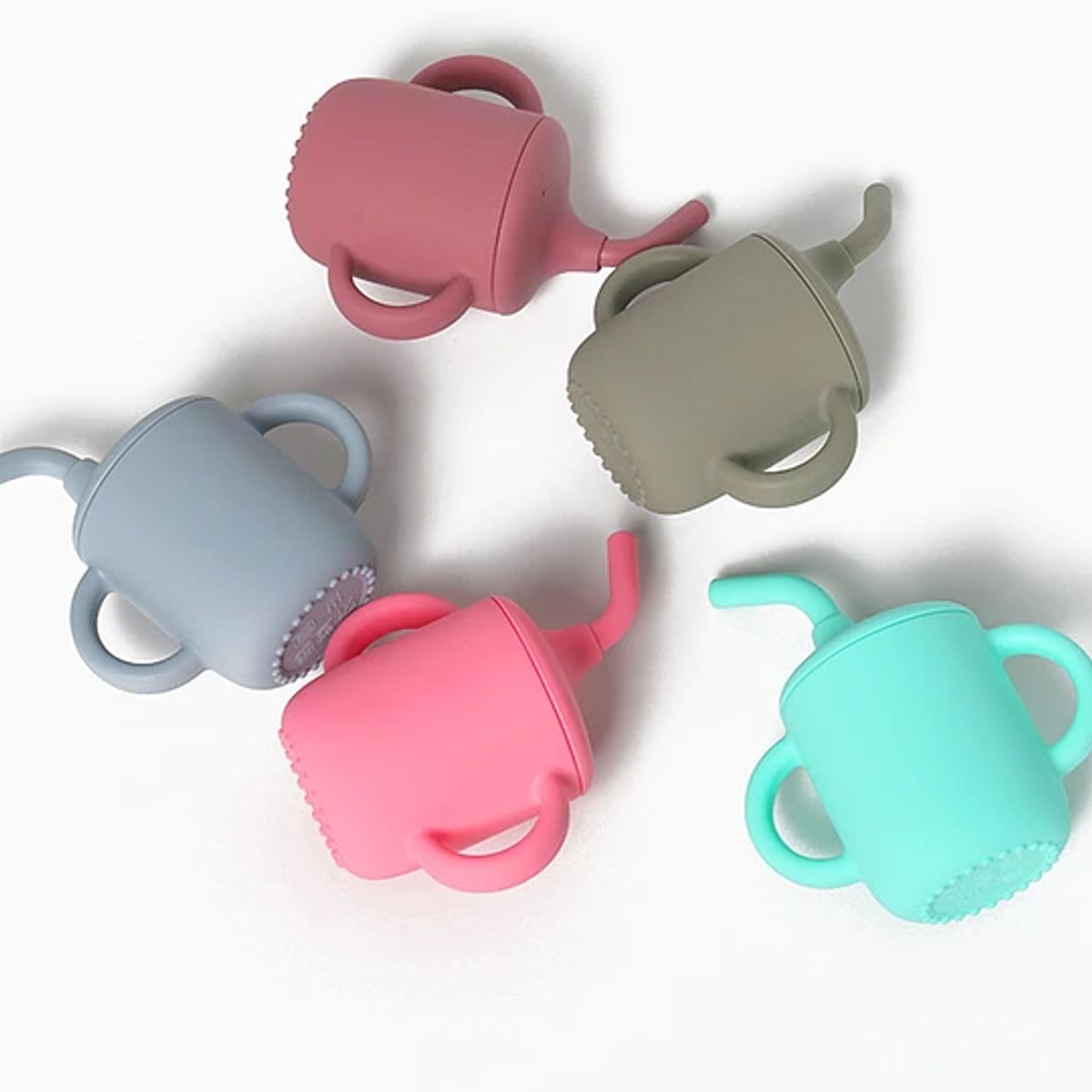 GENERICO - Vaso de silicona con bombilla rosa