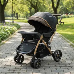 BEBESIT - Coche Cuna Paseo Comfy Negro Gold