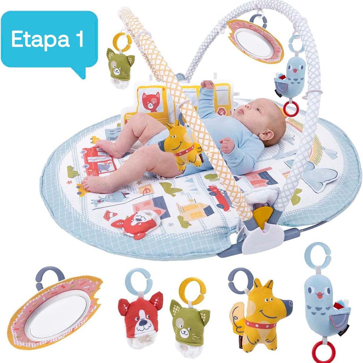 YOOKIDOO - Gimnasio Interactivo Bebés Urban Gymotion Lay to Sit-Up Play Yookidoo