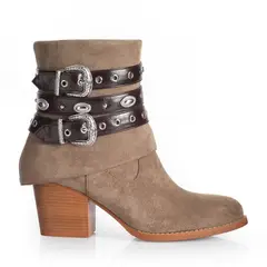 VIA UNO - Botin Mujer WestWinter Rebel Taupe