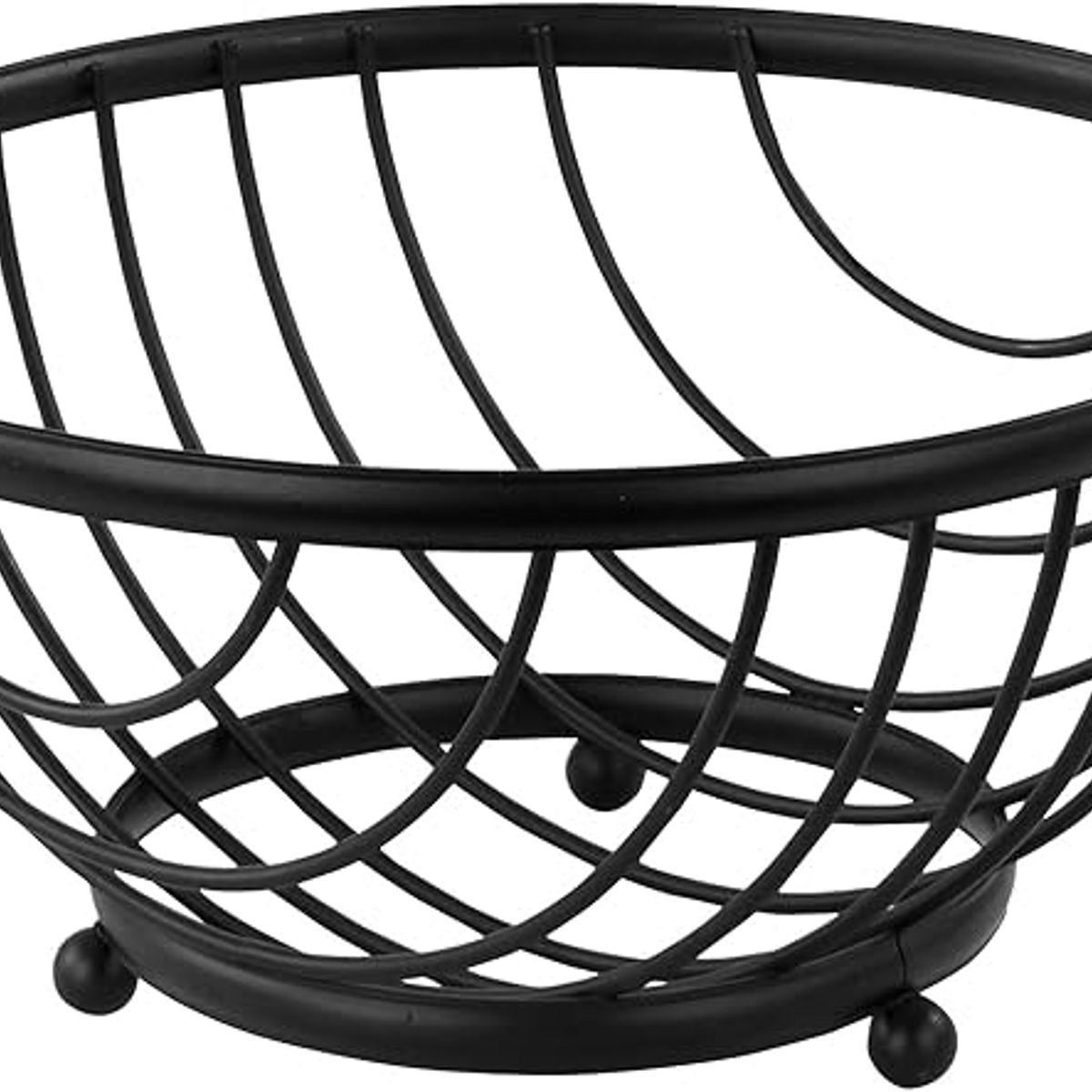 GENERICO - Frutero Metalico Negro Redondo 28X28X10 Cm Organiza Frutas